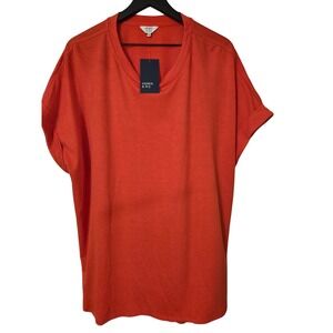 Crown & Ivy Womens Top 1X V Neck Short Sleeve Relaxed Fit New with‎ Tags